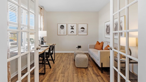 Flex room with french doors.