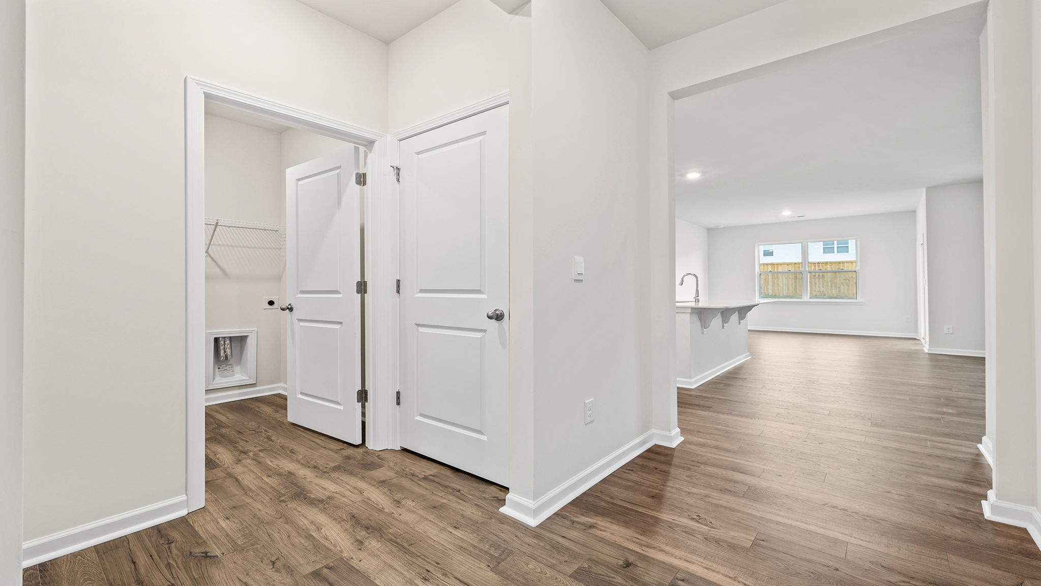 View of laundry room placement.