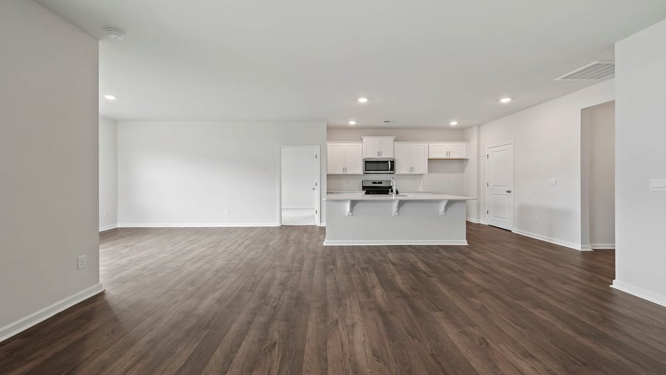 View from family room toward kitchen.