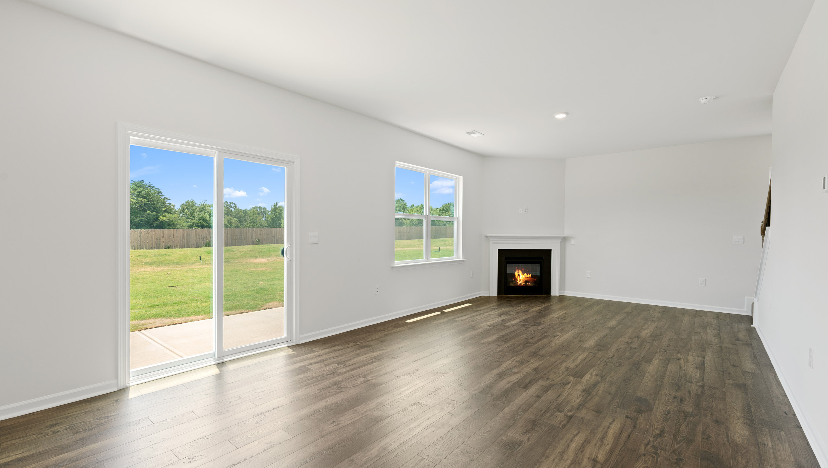 Combination dining and living room.