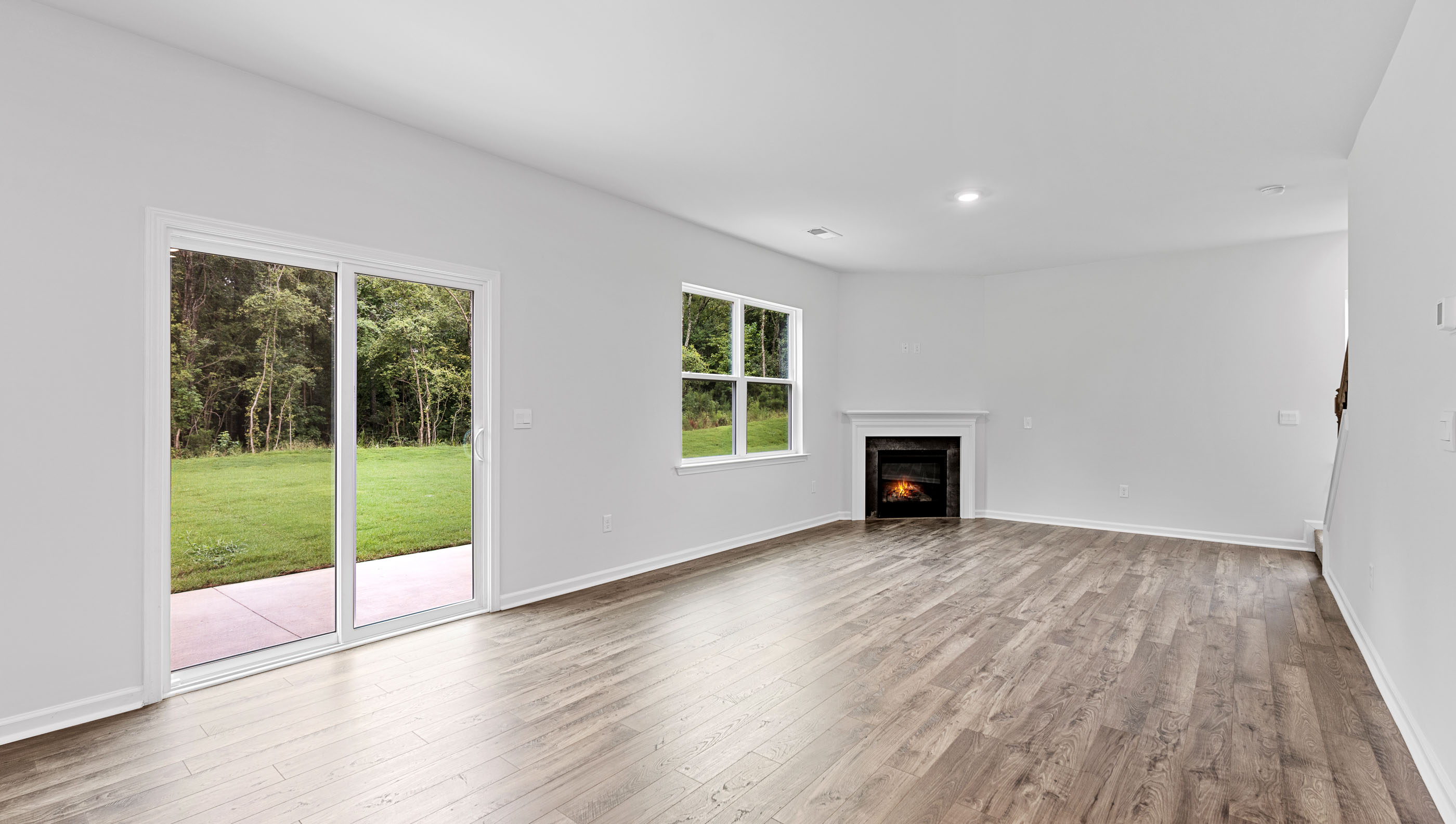 View of combination dining and family room.