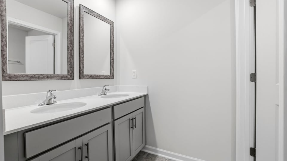 Bathroom with vanity sink.