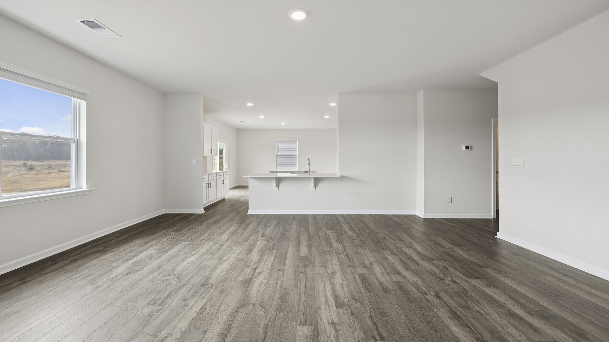 View of kitchen from family room.