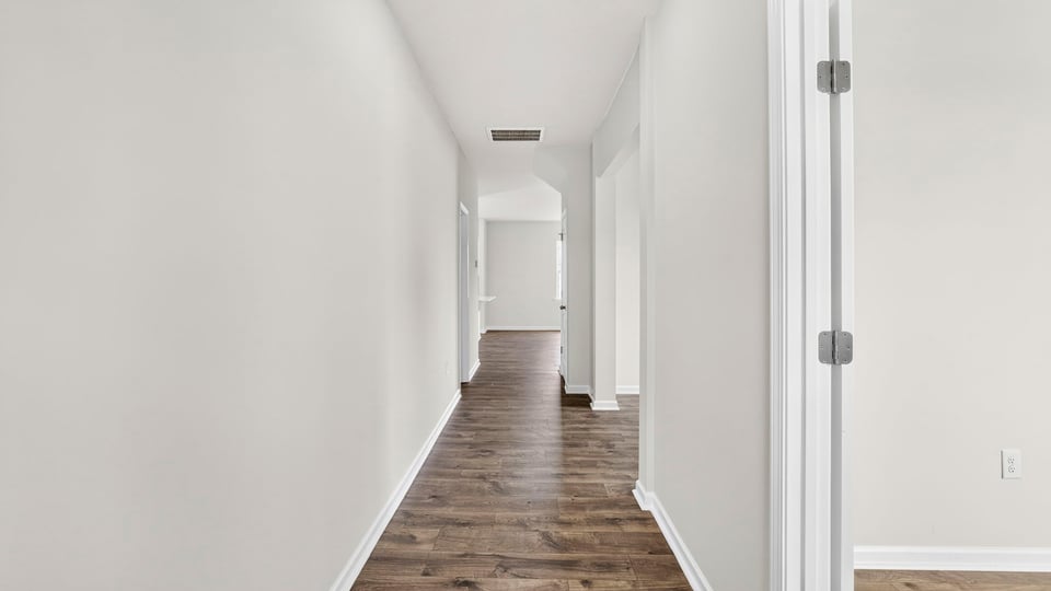 View of hallway to the living area.