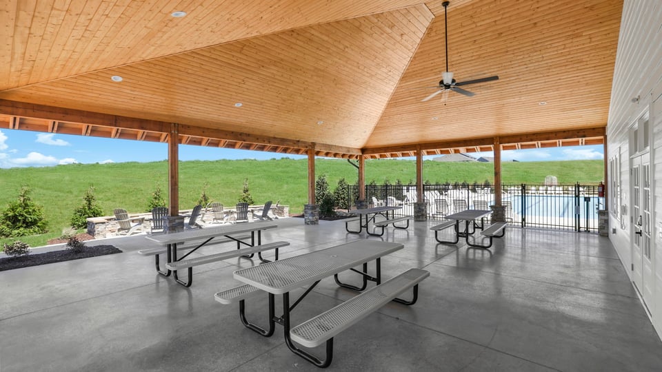 Amenity center with tables.