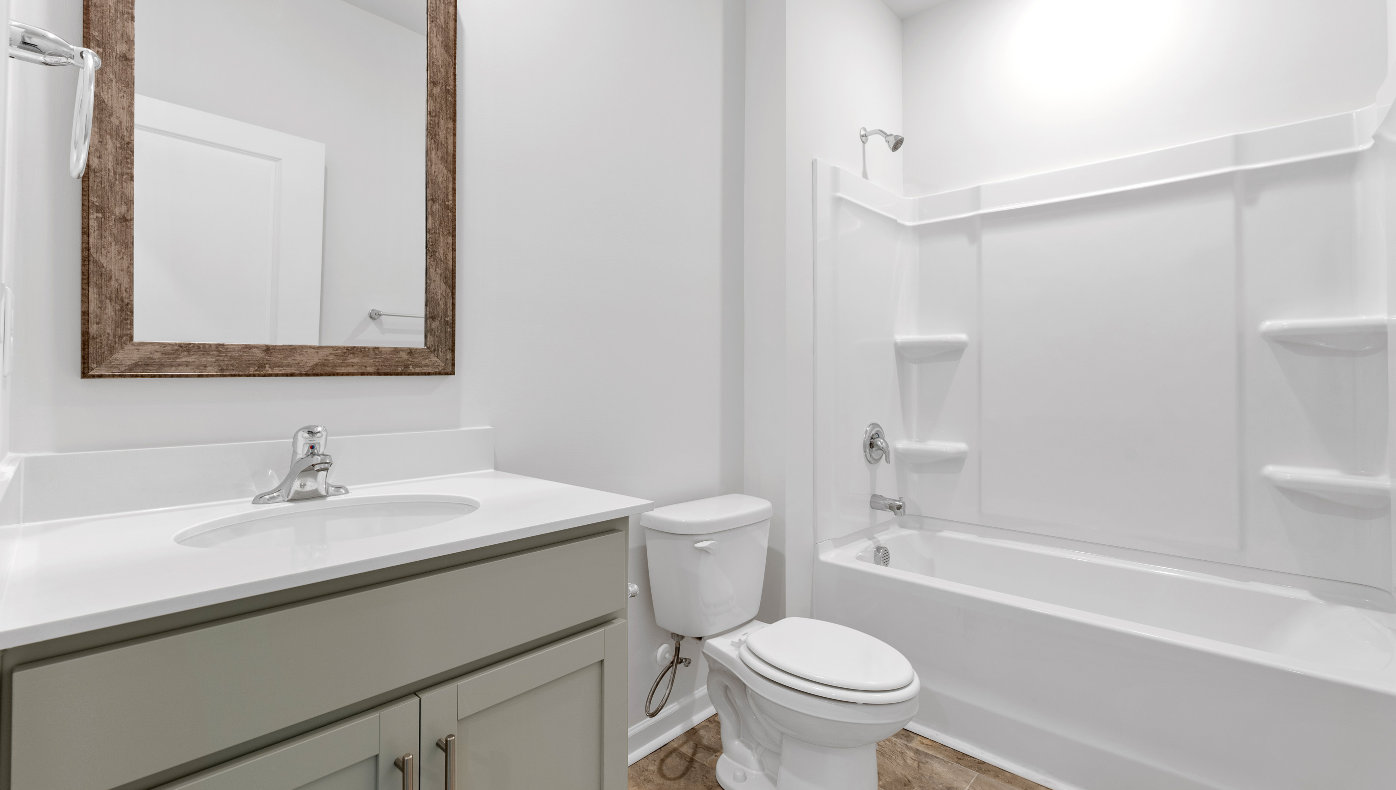 Bathroom with vanity sink.