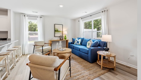 Livingroom with large windows.