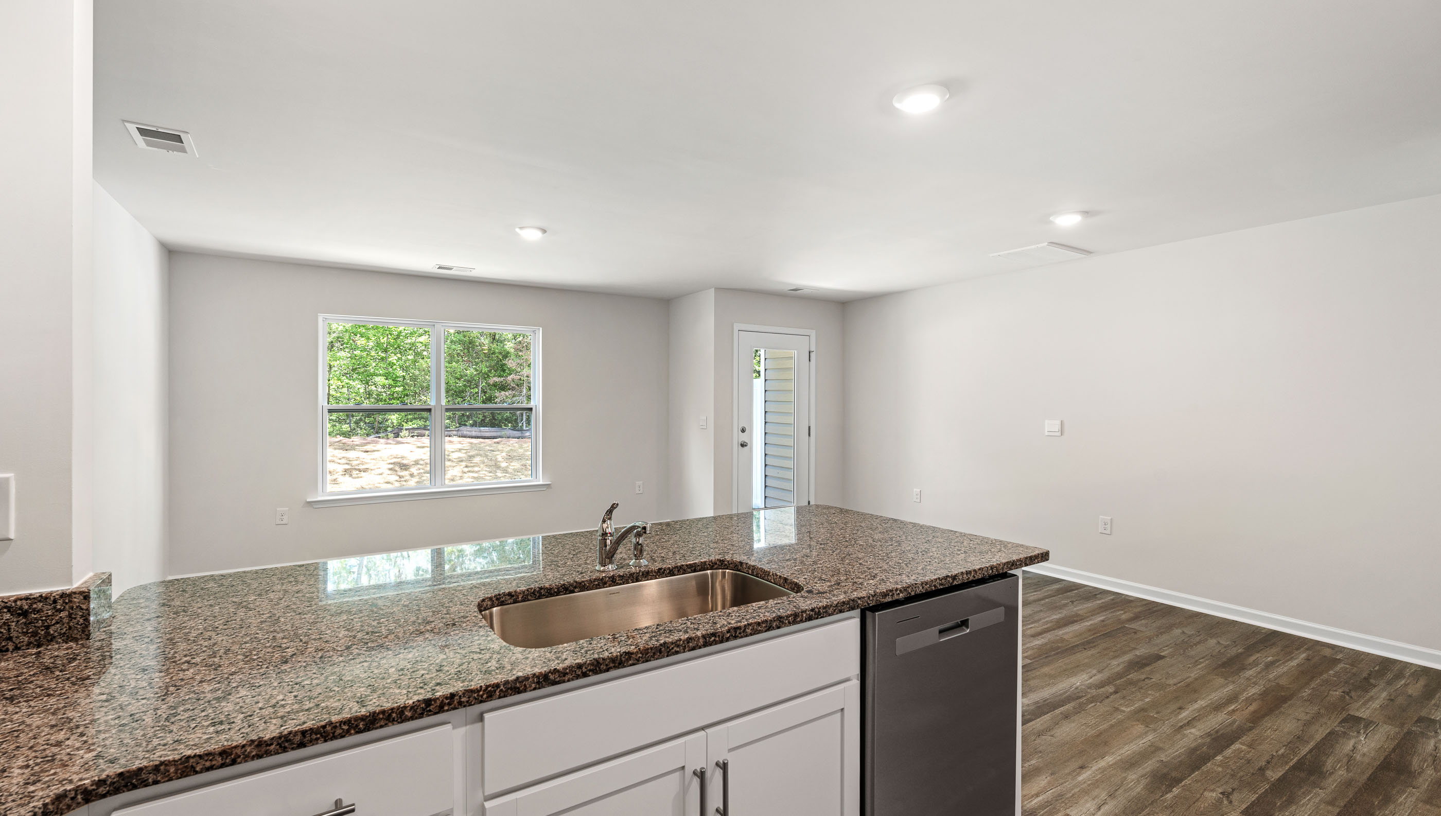 Family room and door to the outside patio.