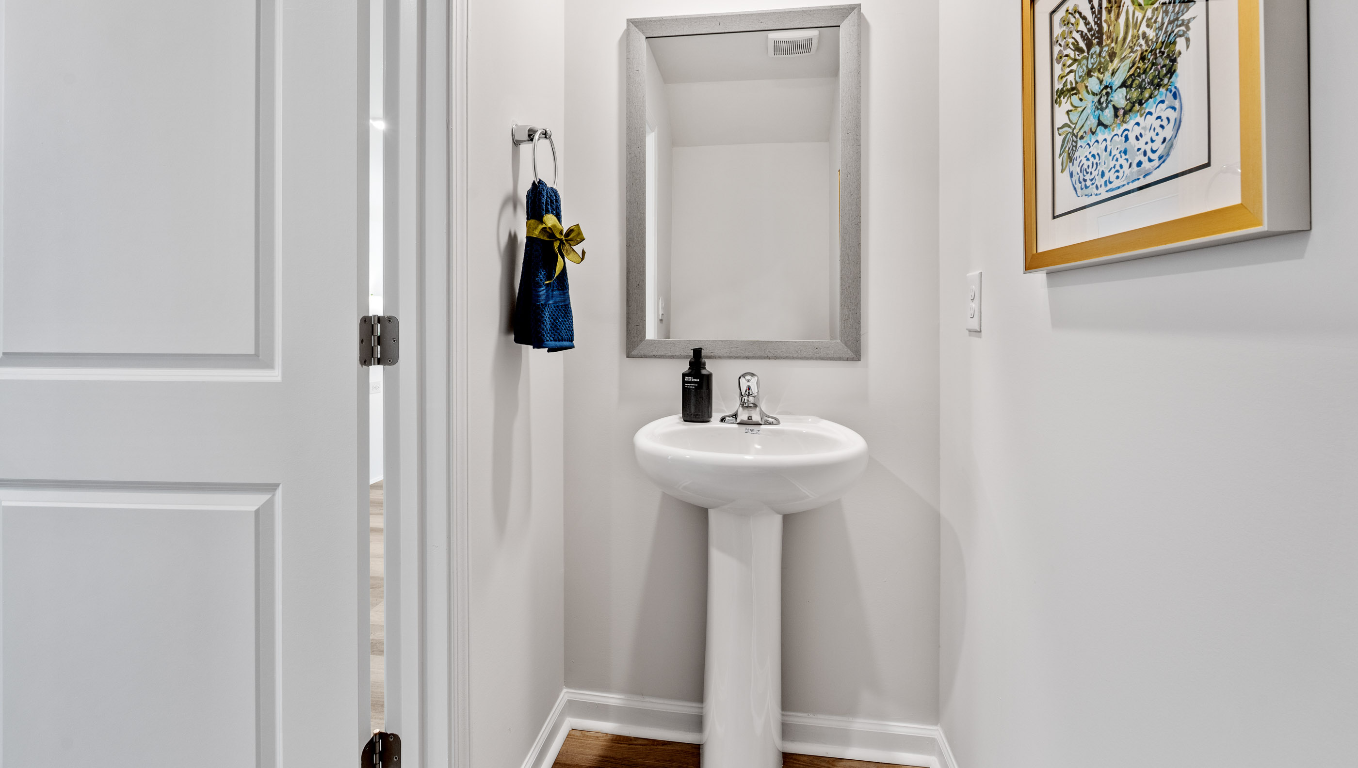 Half bathroom with sink.