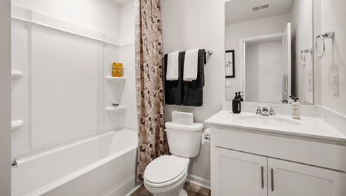 Bathroom with tub and sink.