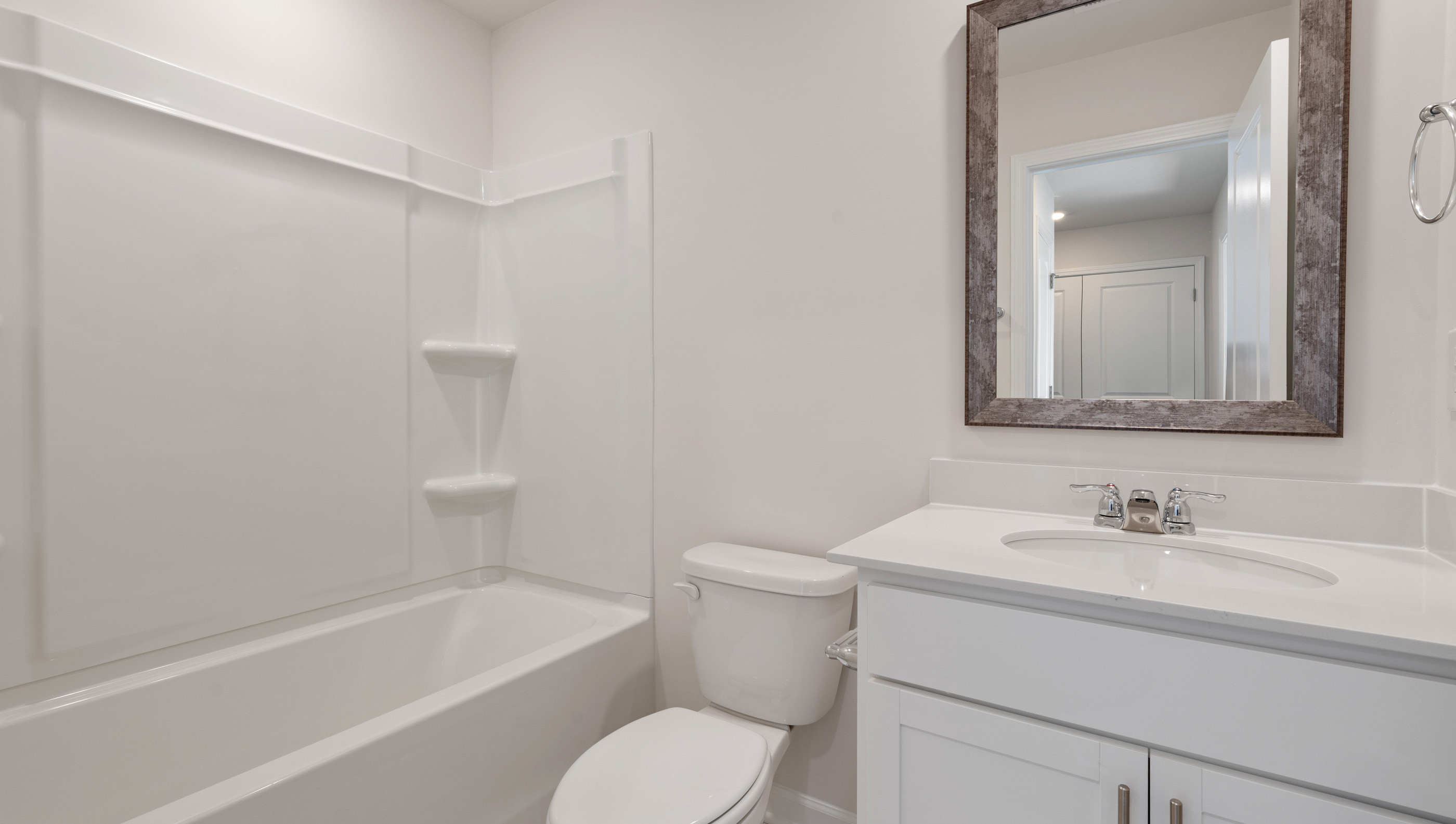 Hall bathroom with shower / tub.