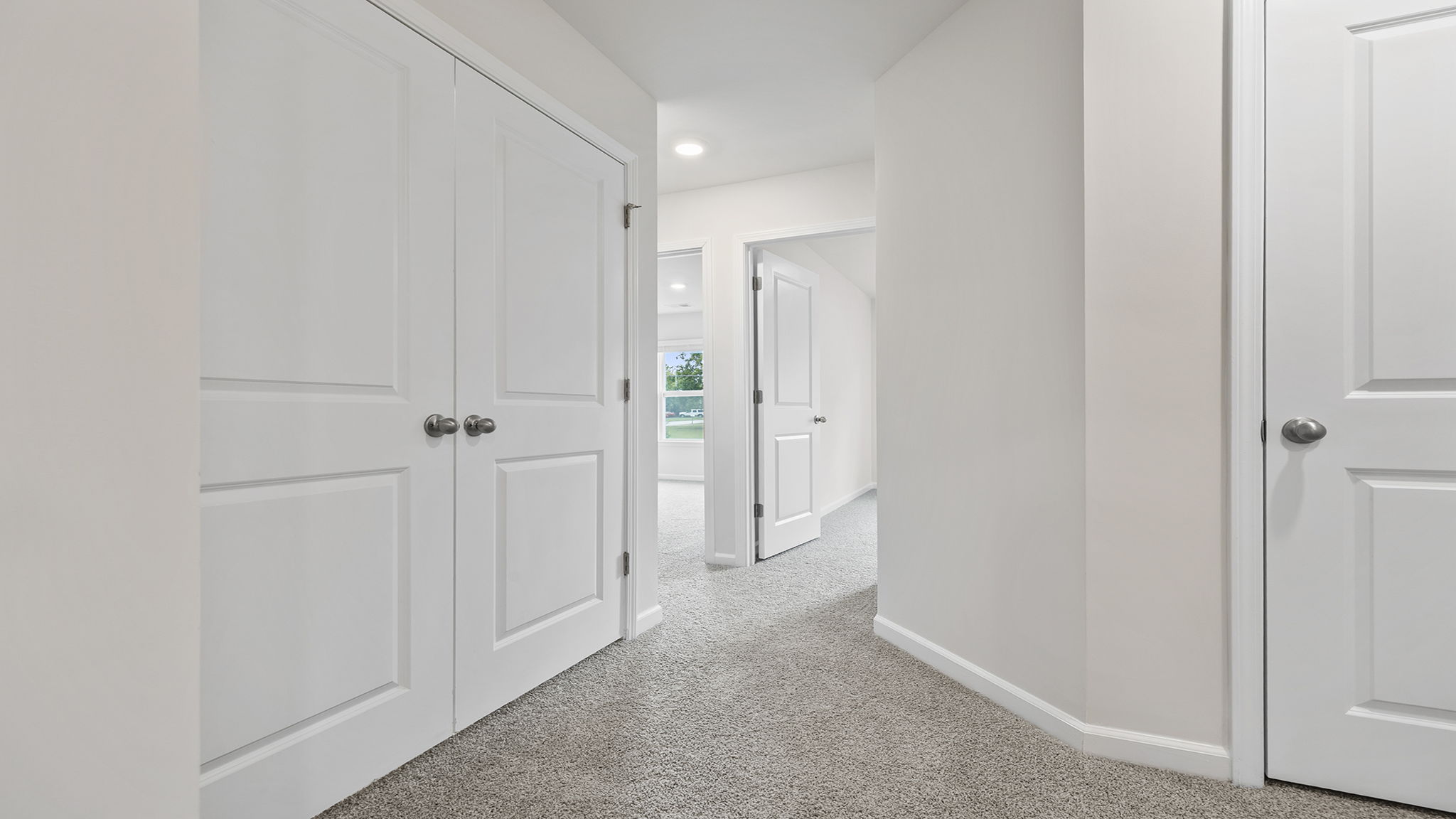 View from kitchen into dining area.