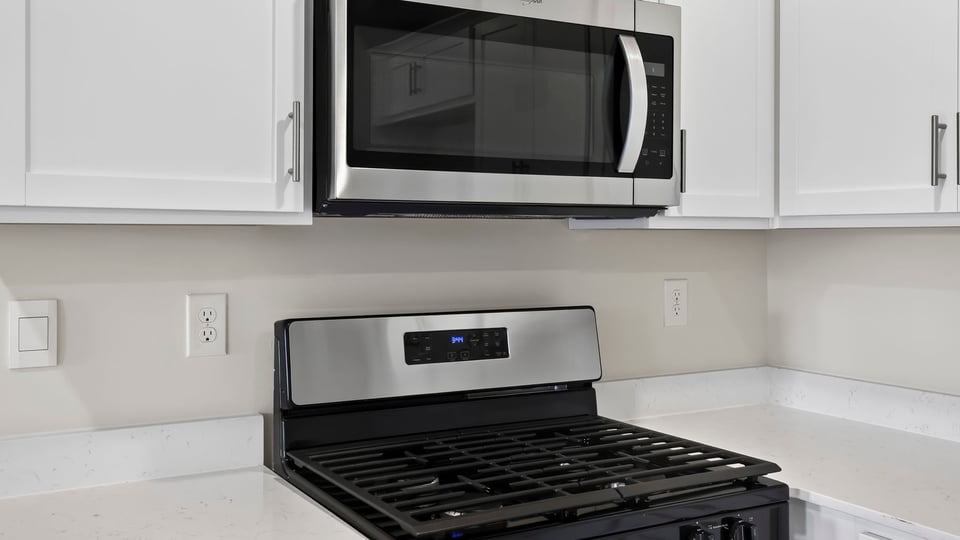 Kitchen with cabinets.