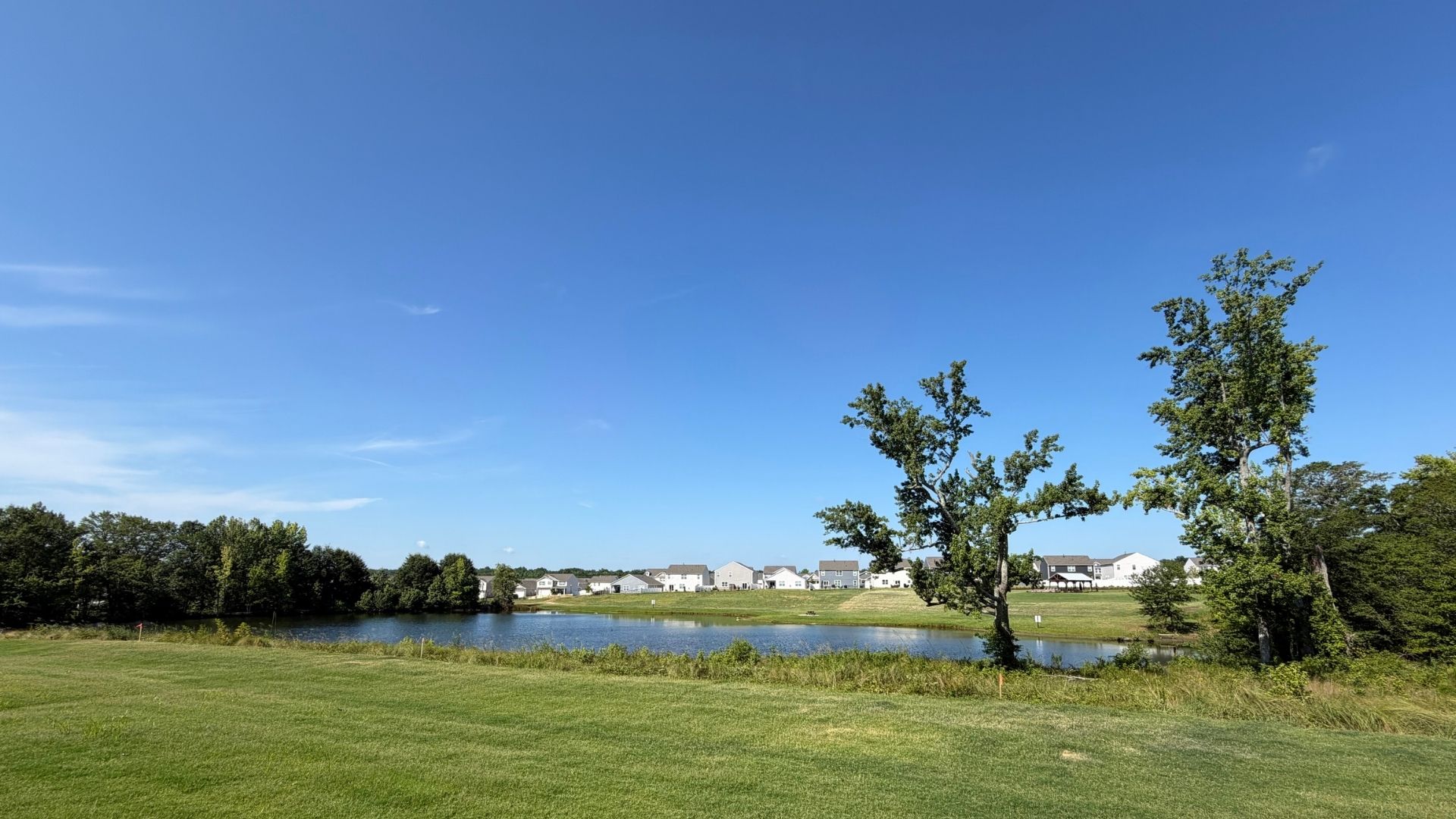 Back exterior view of lake.