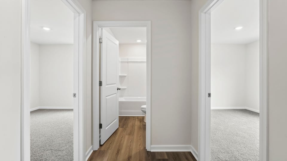 Hallway view of home.