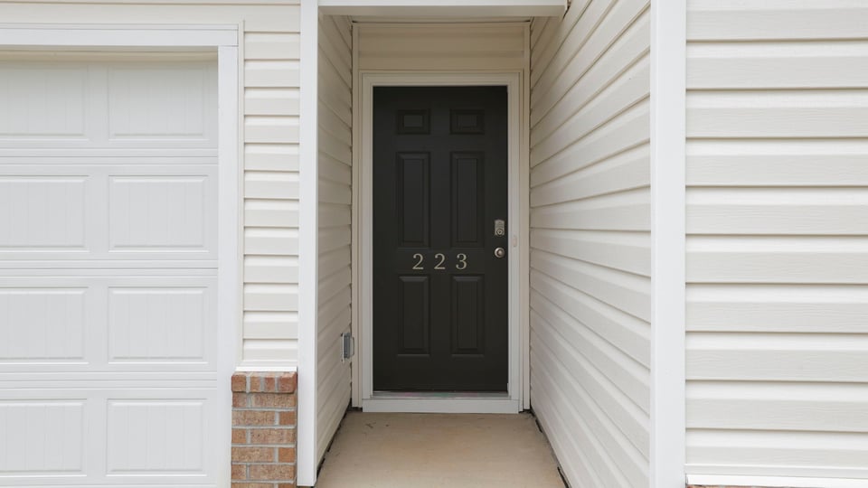 View of front door.
