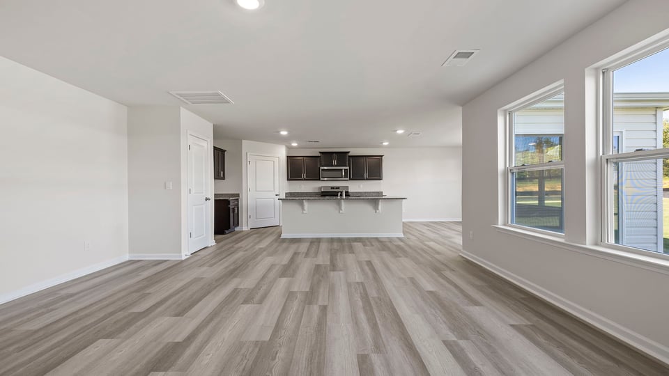 View of kitchen from the family room.
