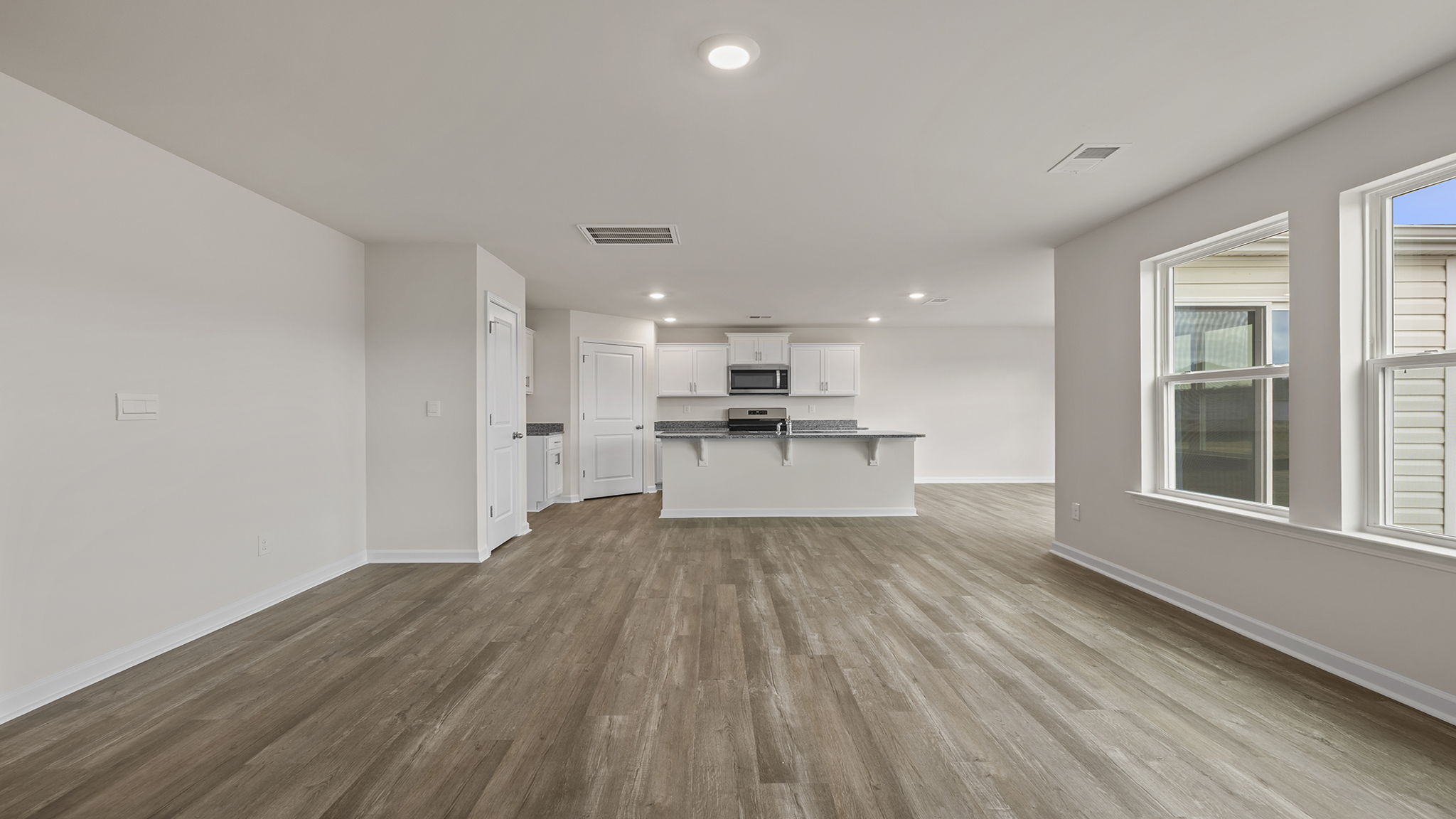 View of kitchen from family room.