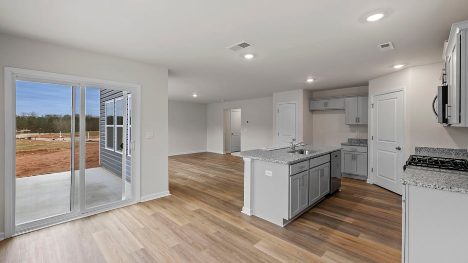 View of the dining area and door to the back yard.