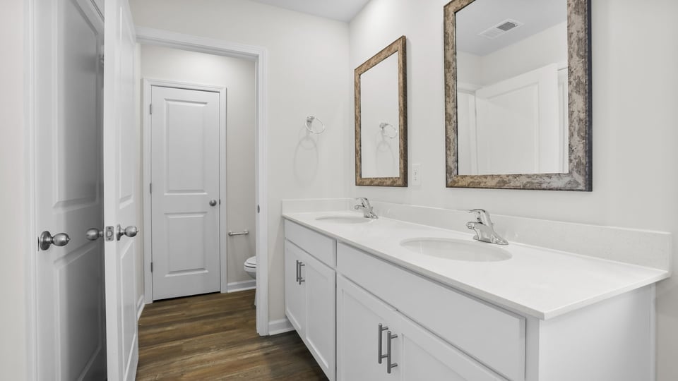Bathroom with double vanity sink