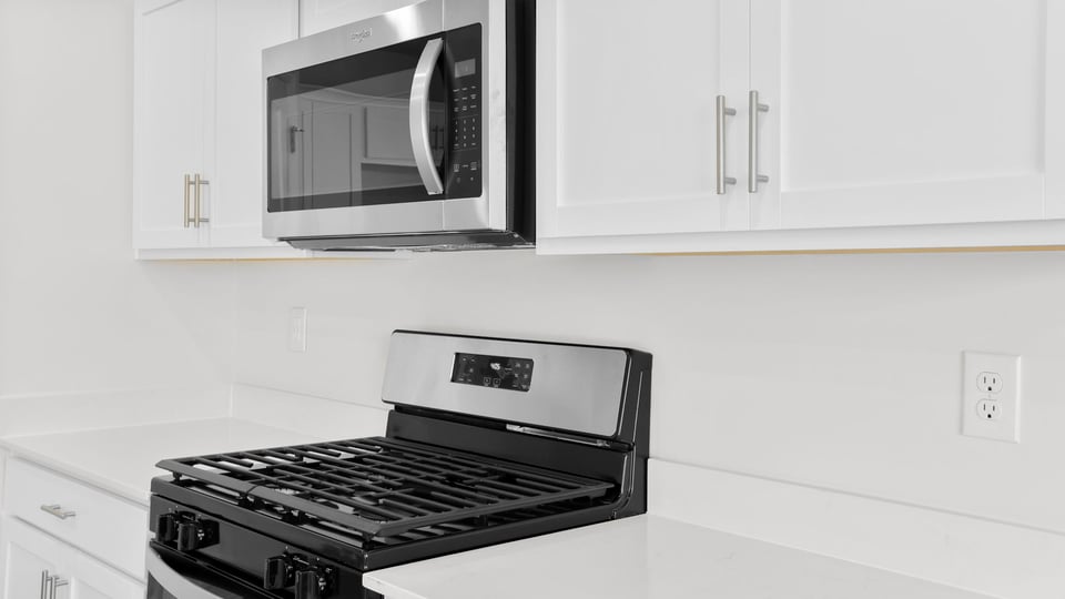 Kitchen steel features stainless steel appliances.