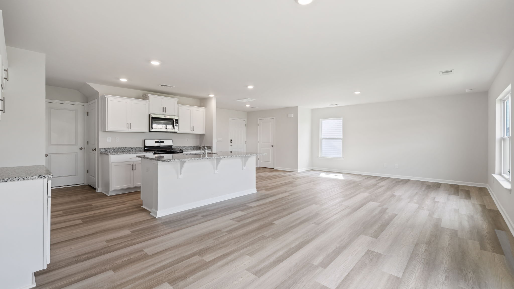 View from dining area toward the kitchen.