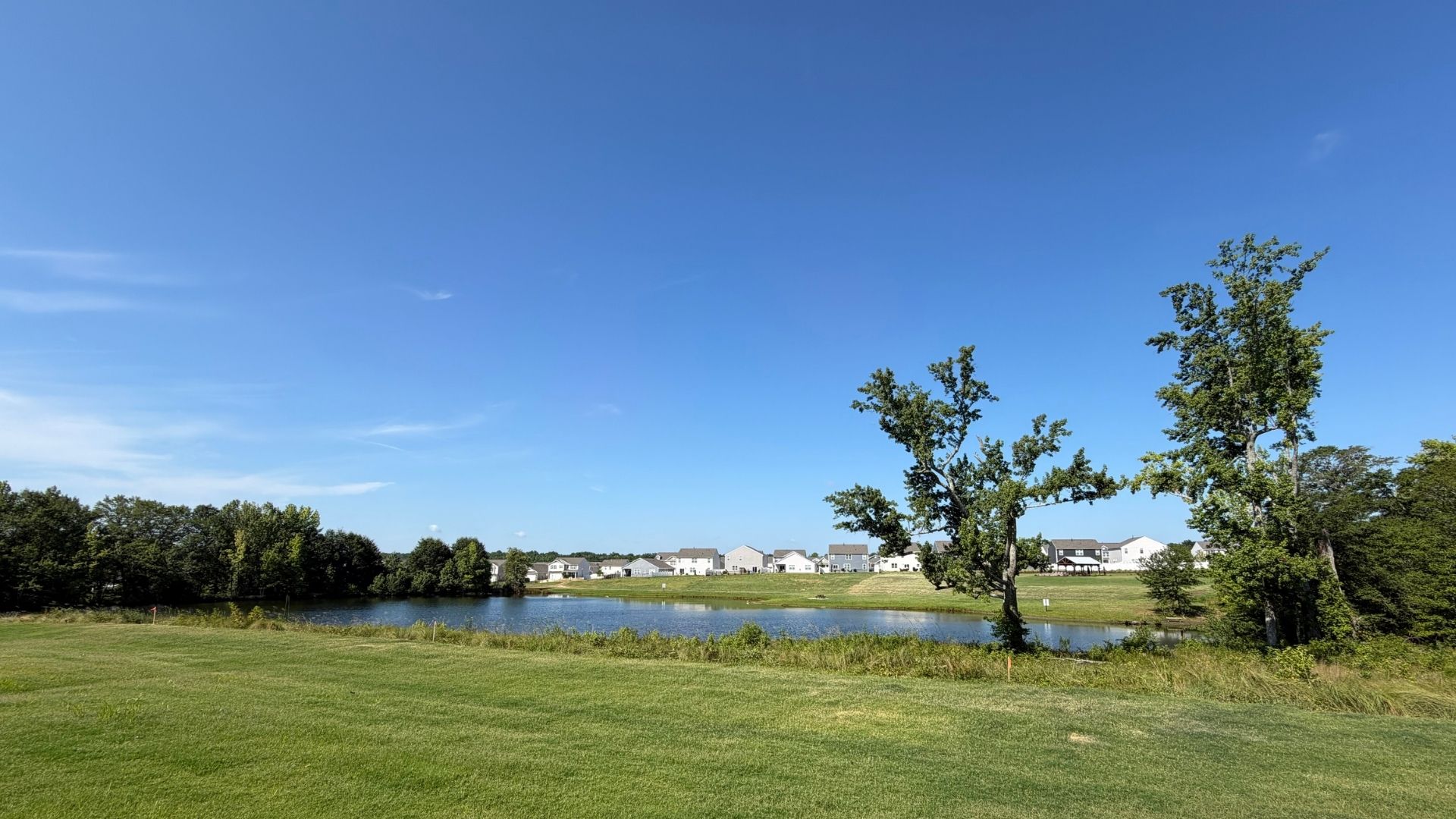 Back exterior view of lake.