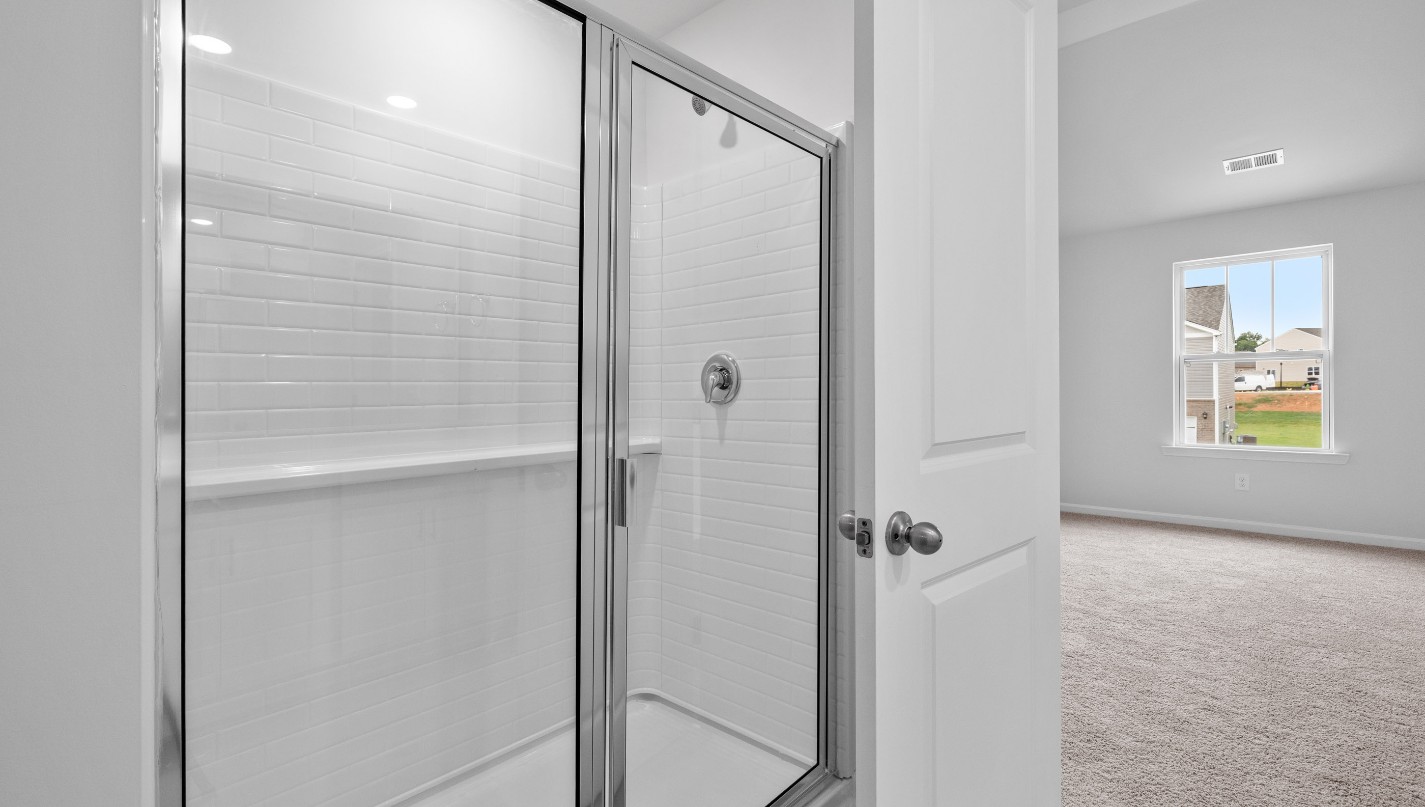 Bathroom with shower.