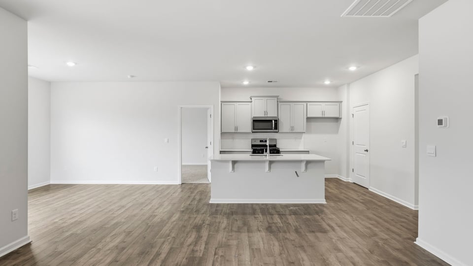 View of kitchen from the family area.