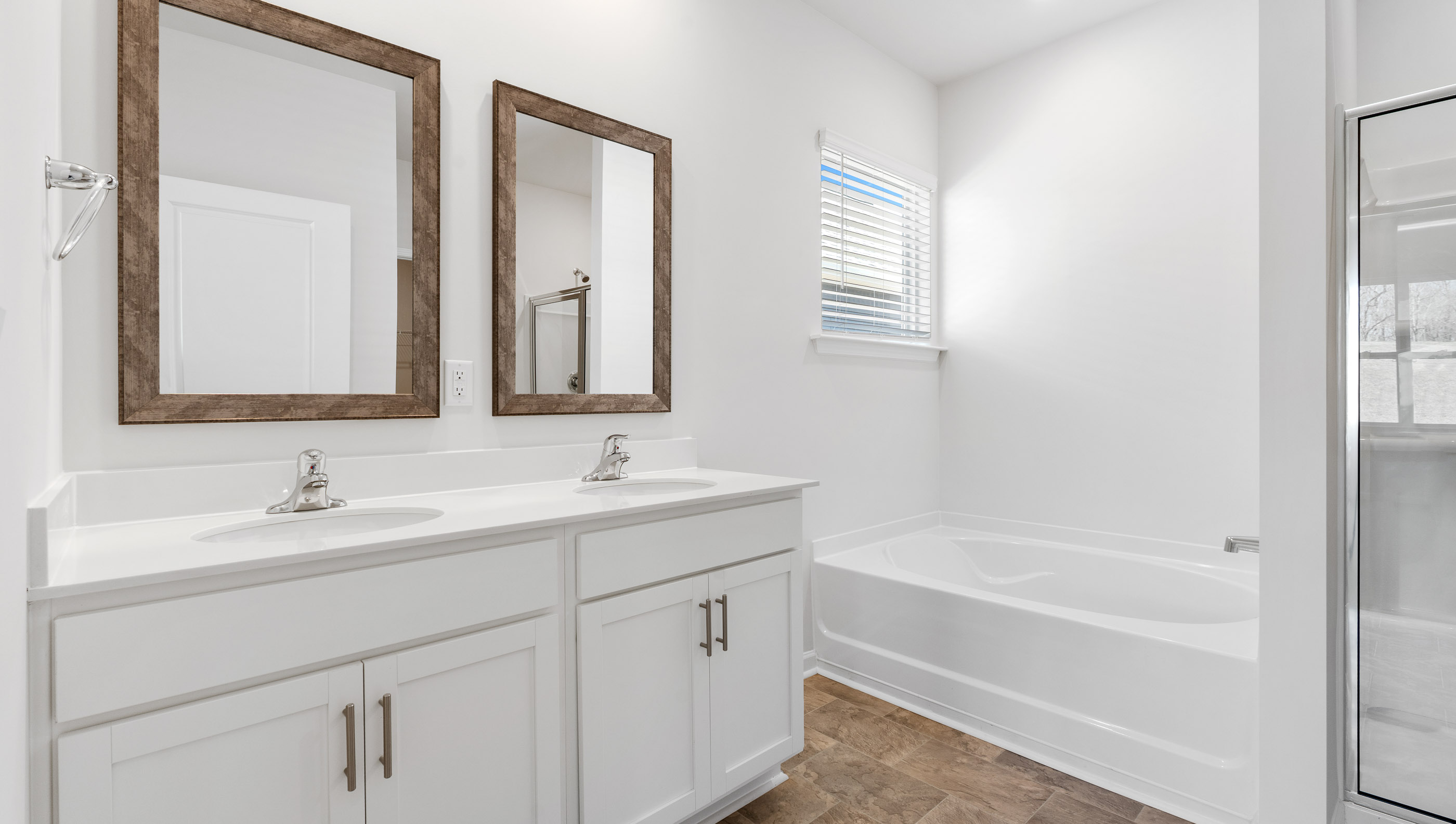 Bathroom with double vanity.