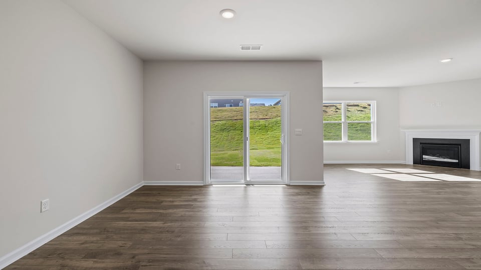 View of combination family and dining room.