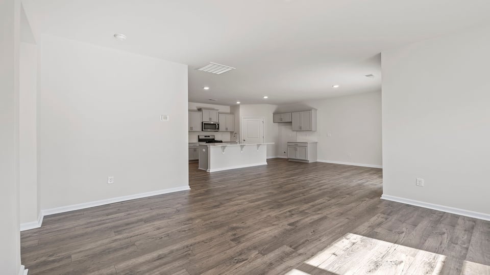 View from dining area toward the kitchen.