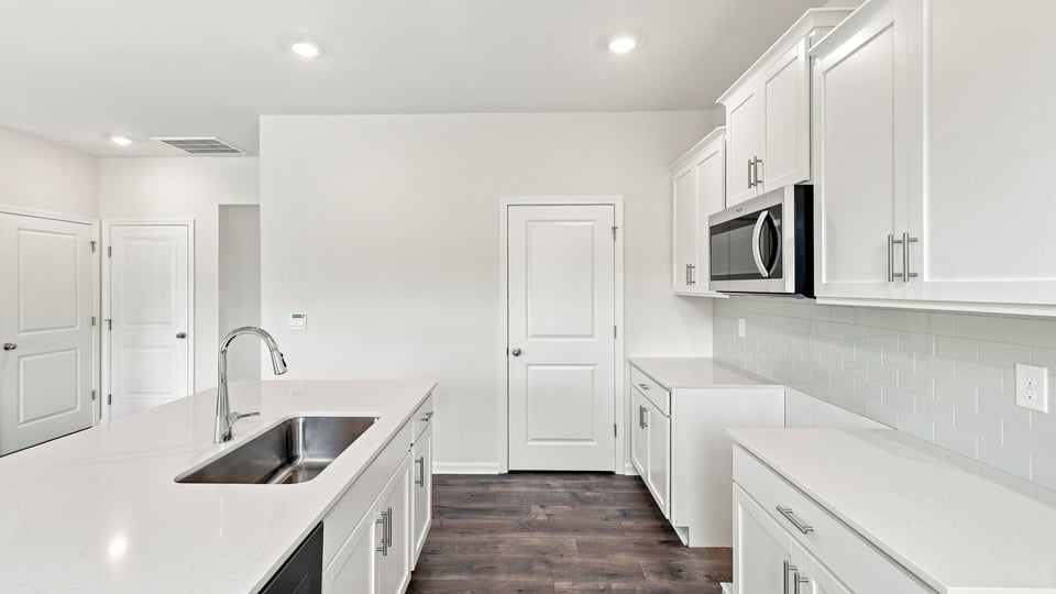 Gas range and microwave.