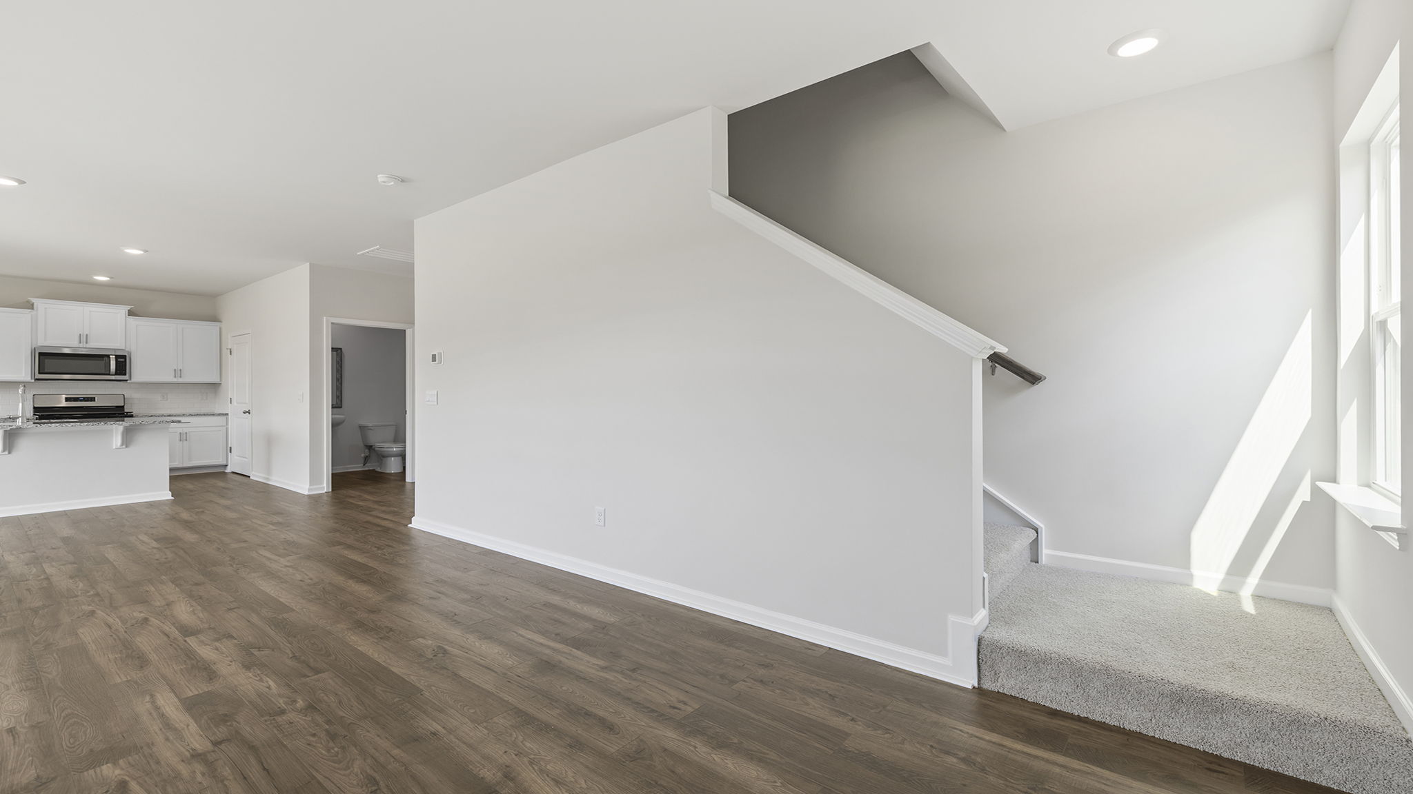 View of back stairwell.