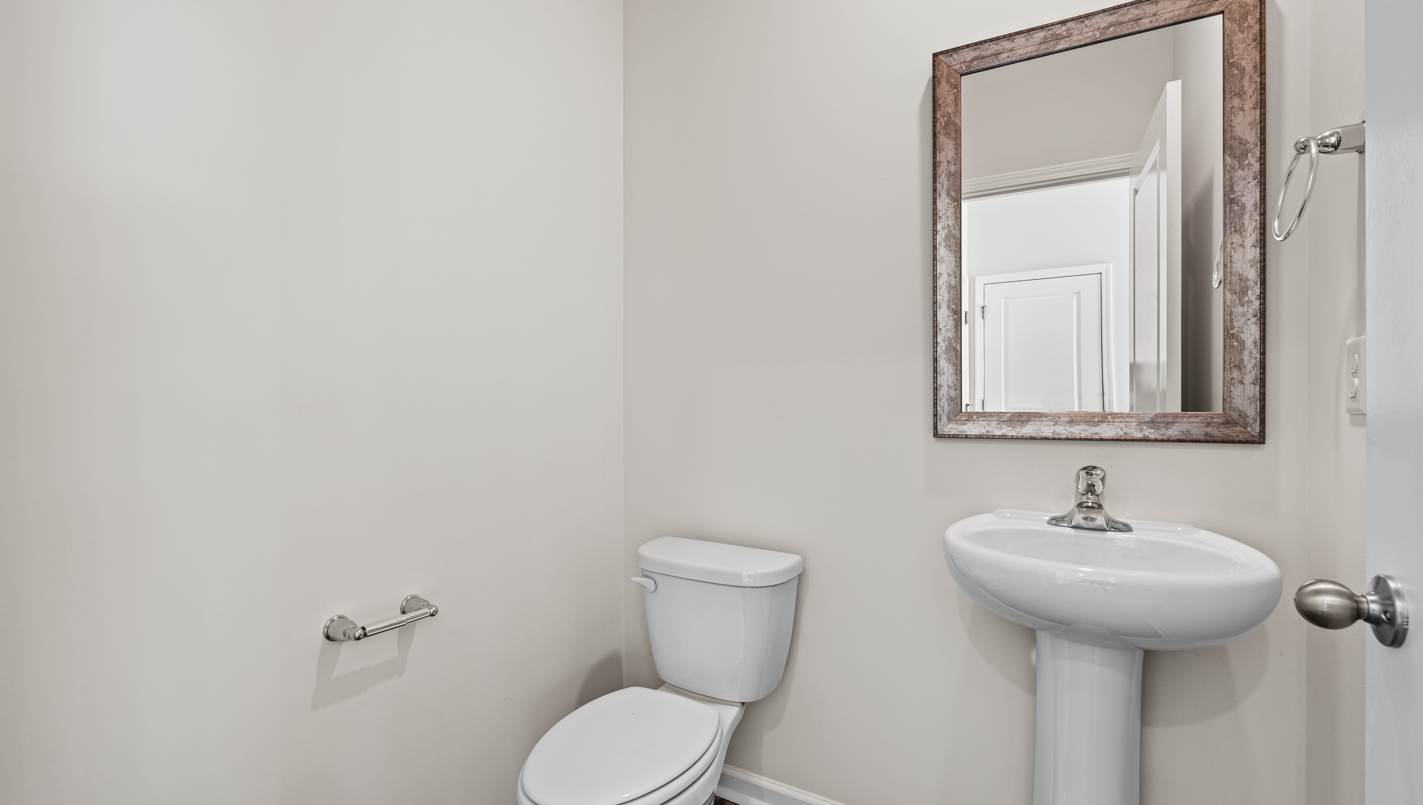 Half bathroom on the main level.