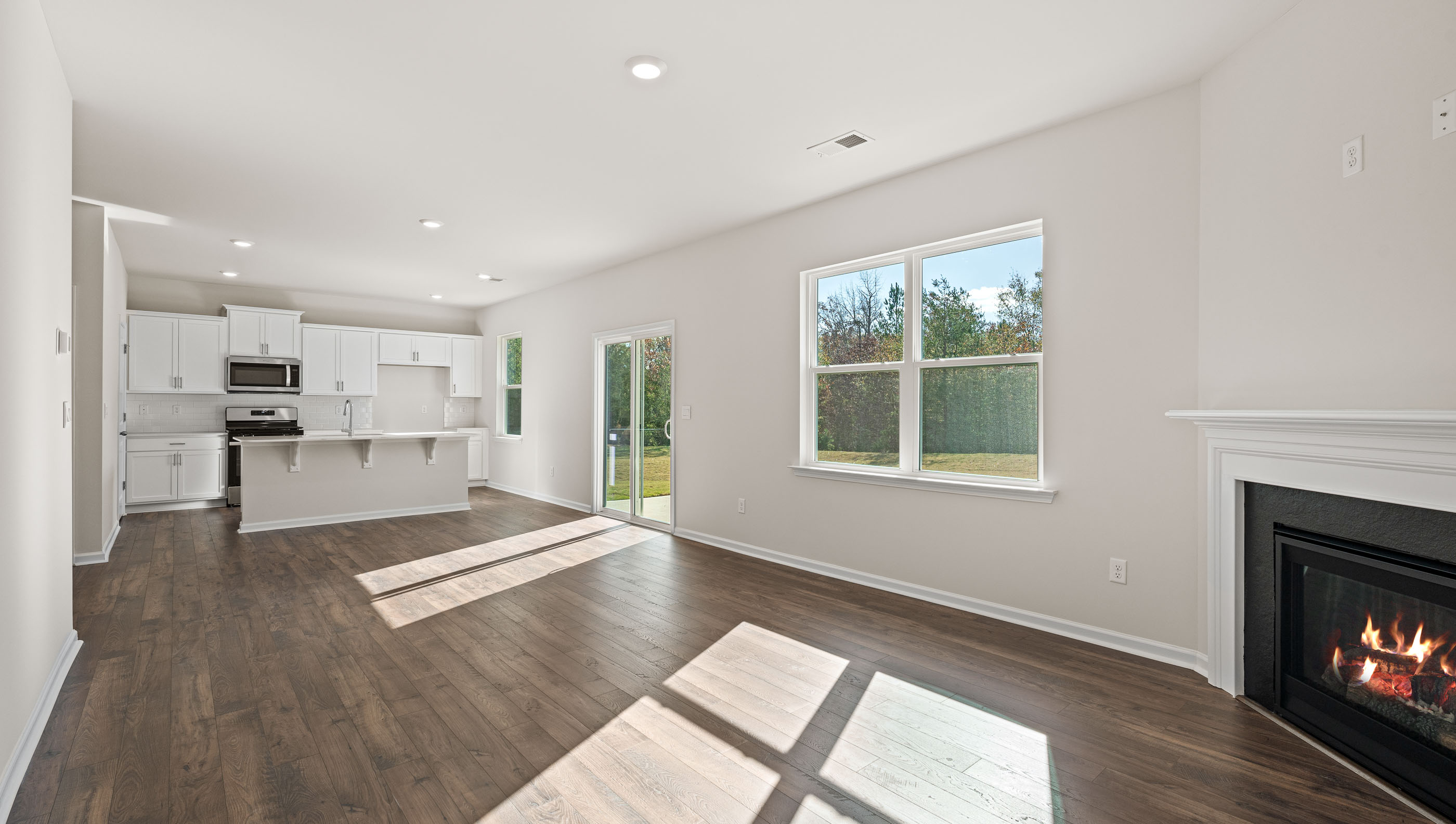 View of kitchen from the living area.
