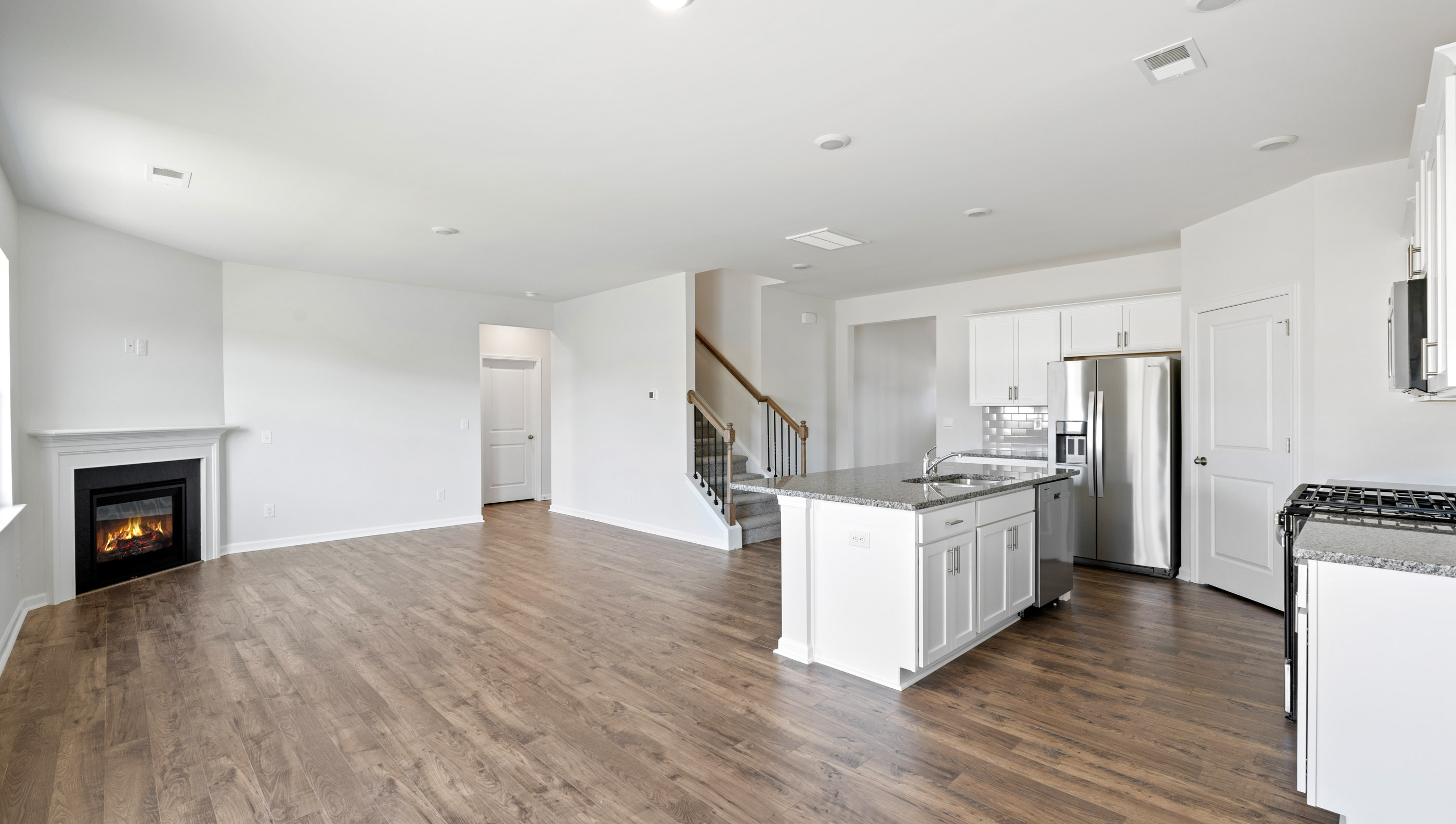 View from dining area toward family room.