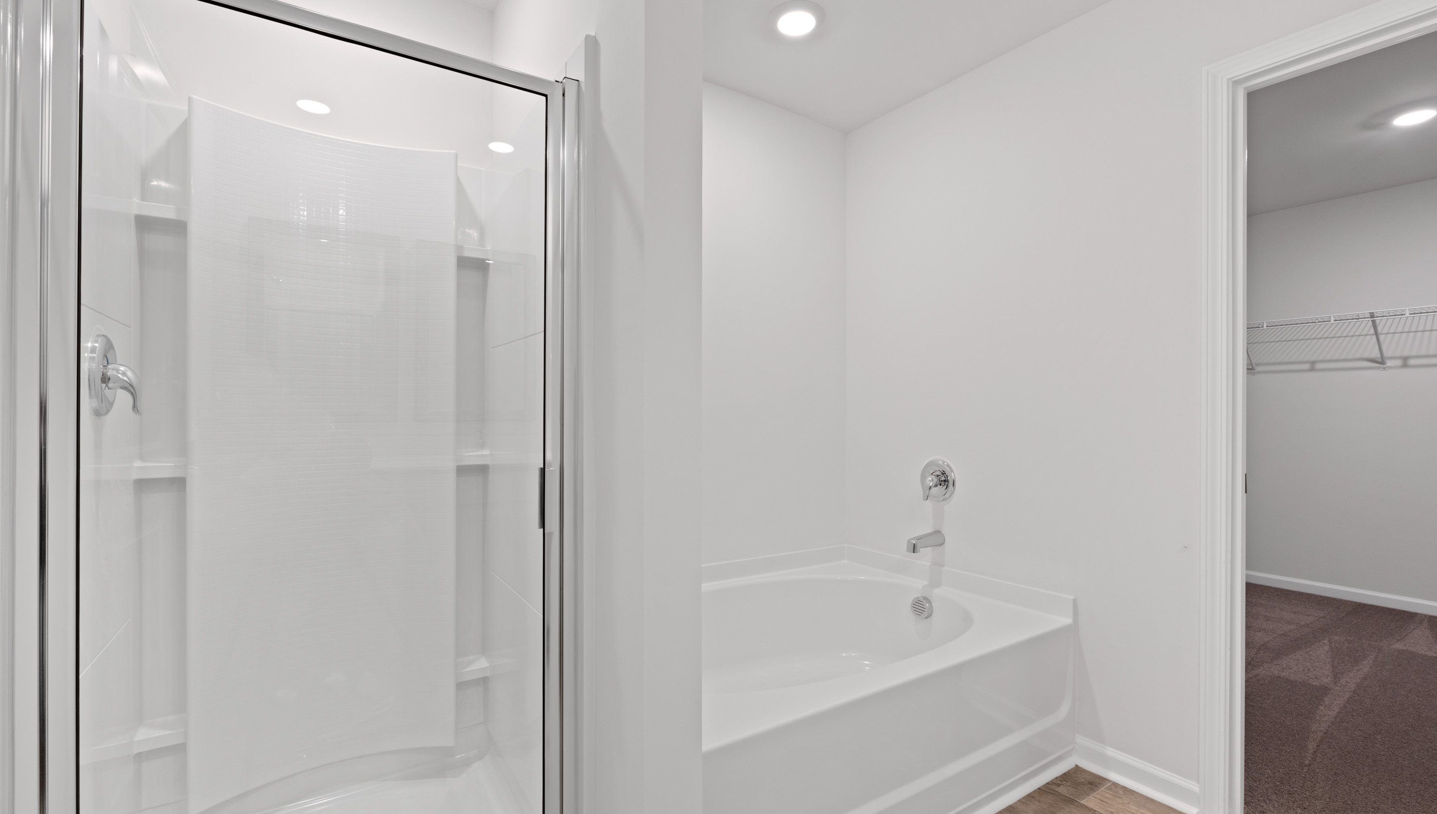 Primary bathroom walk-in shower.