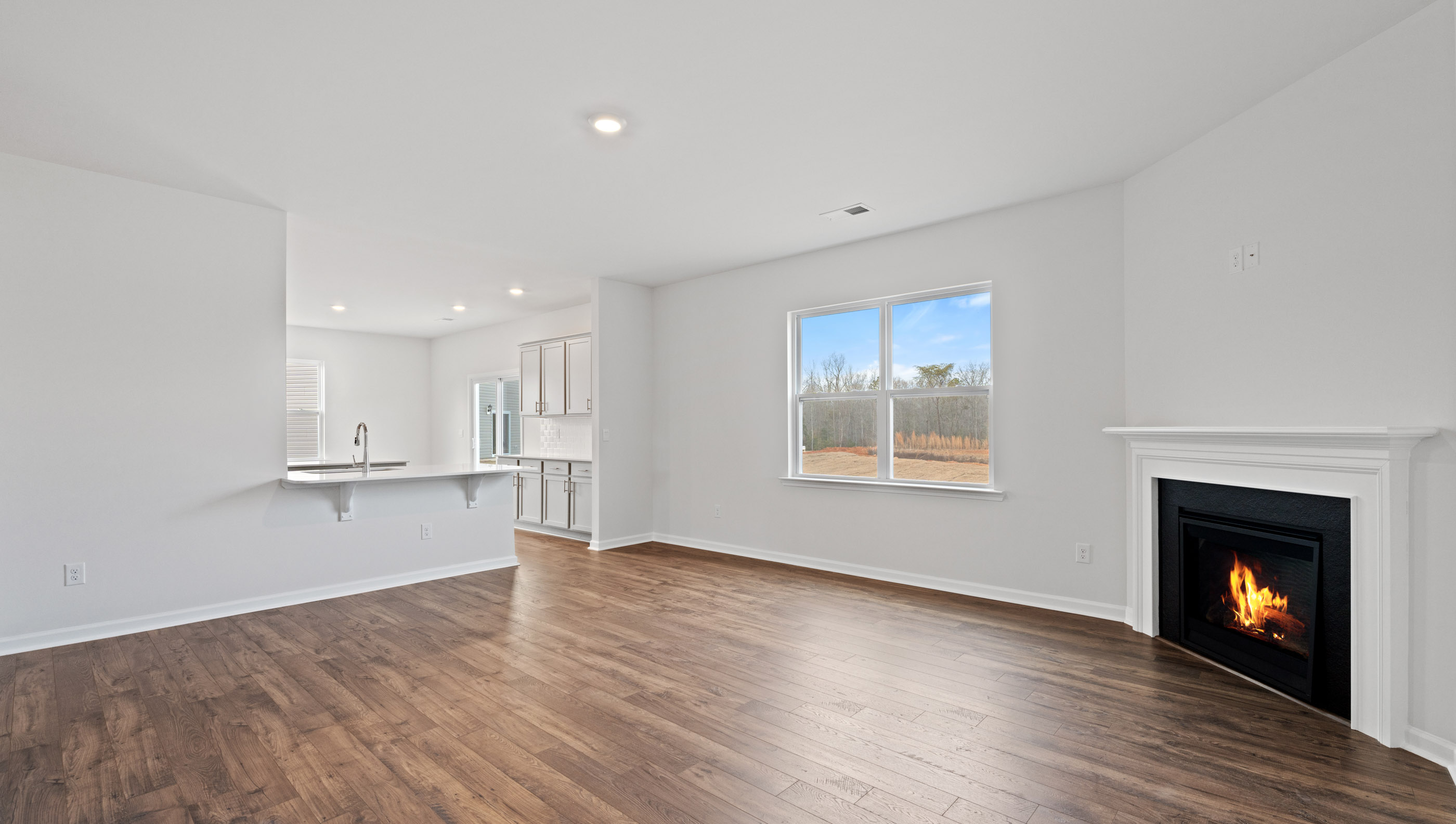 Family room adjoining the kitchen.