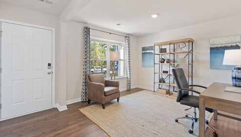 Office with view of front door.