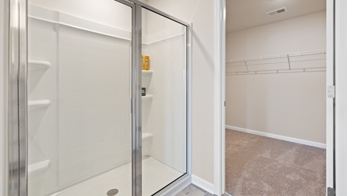 Primary bathroom with walk in shower.