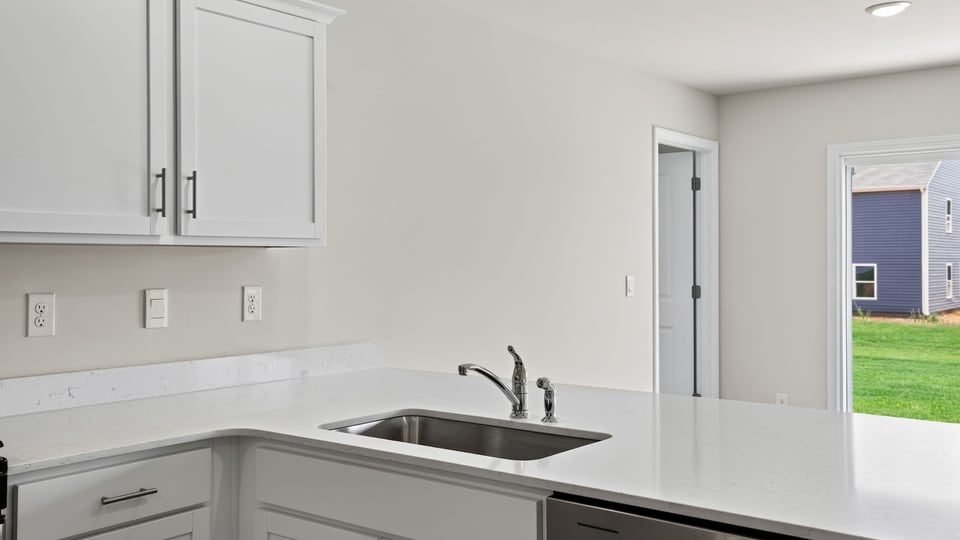 View of dining area from kitchen.
