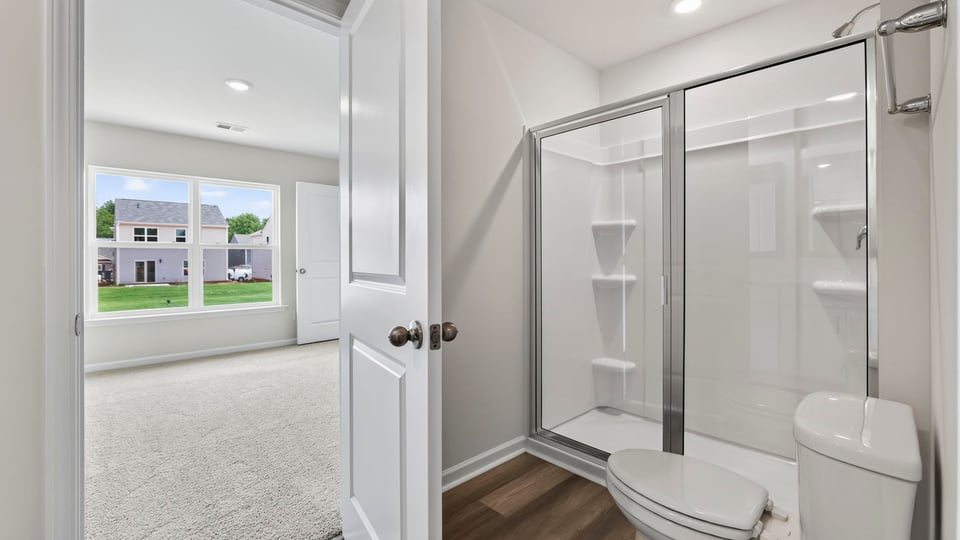 Walk in shower.