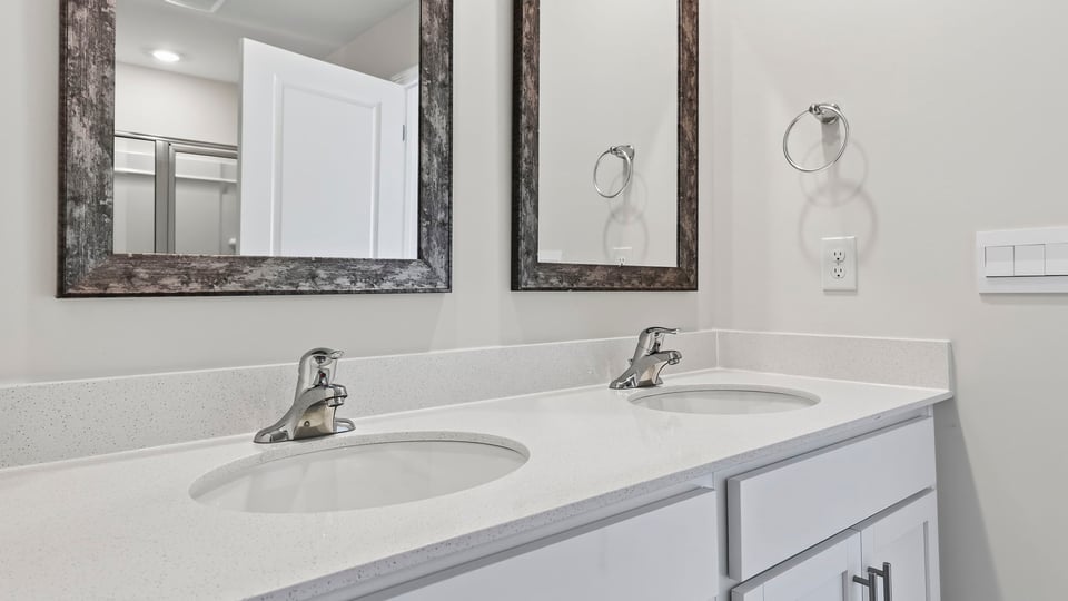 Dual sink vanity.