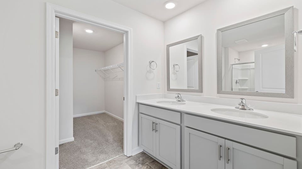 Bathroom with double vanity.