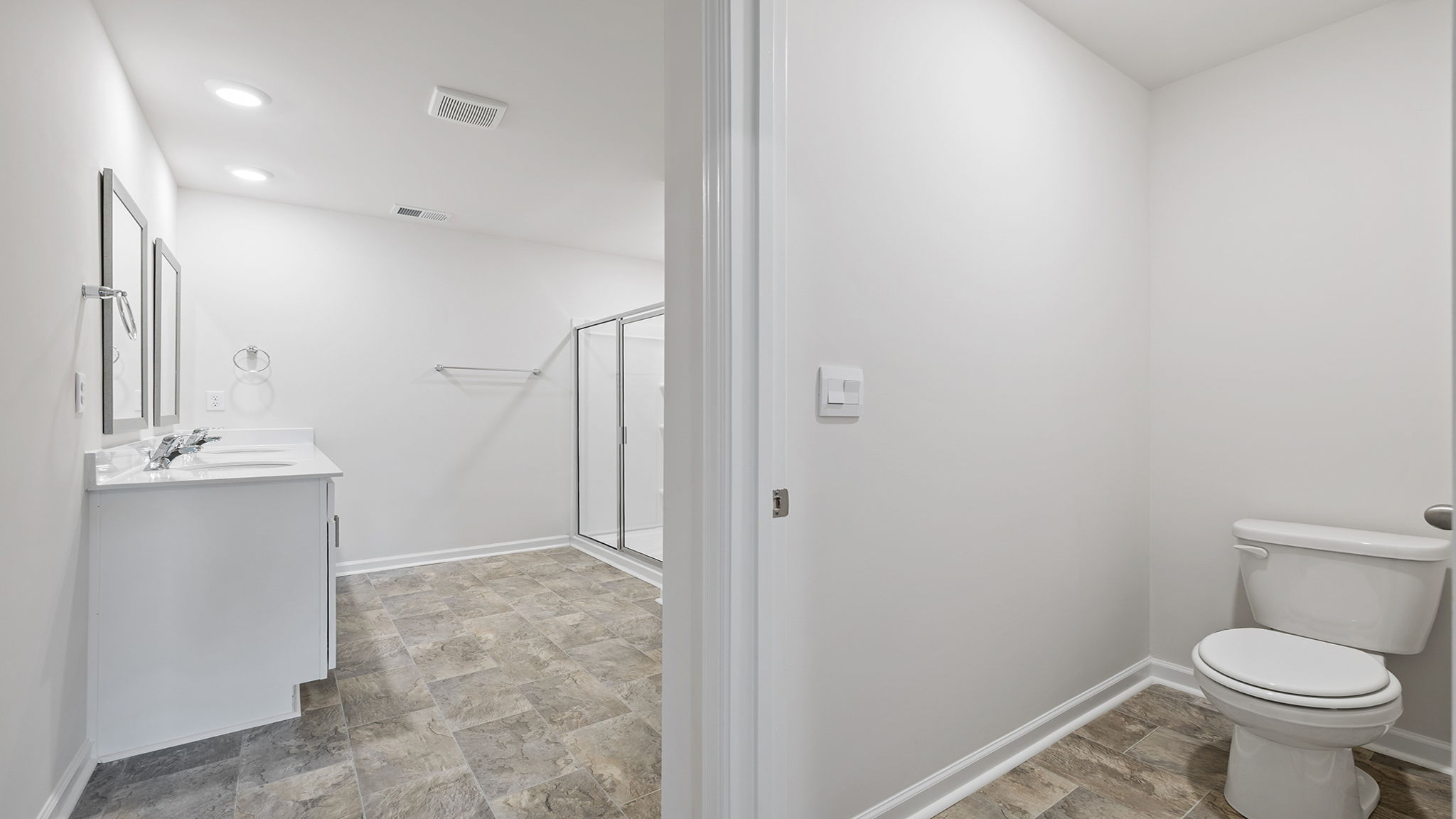 Bathroom with vanity.