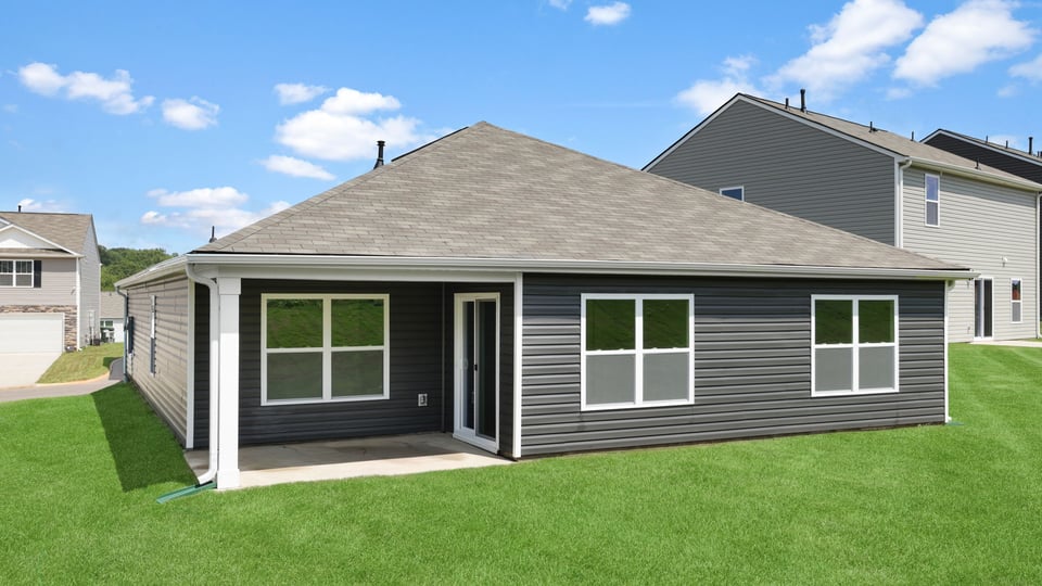 Large backyard of home.