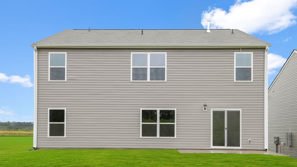 Large backyard of home.