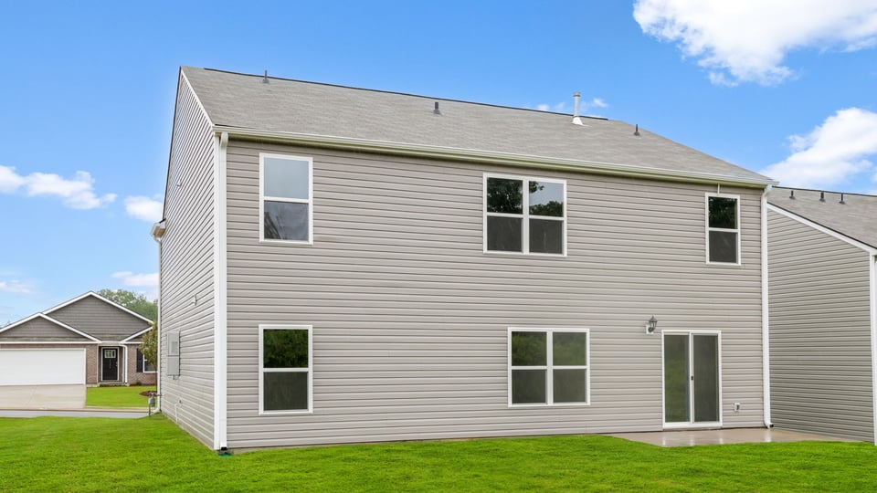 Large backyard of home.