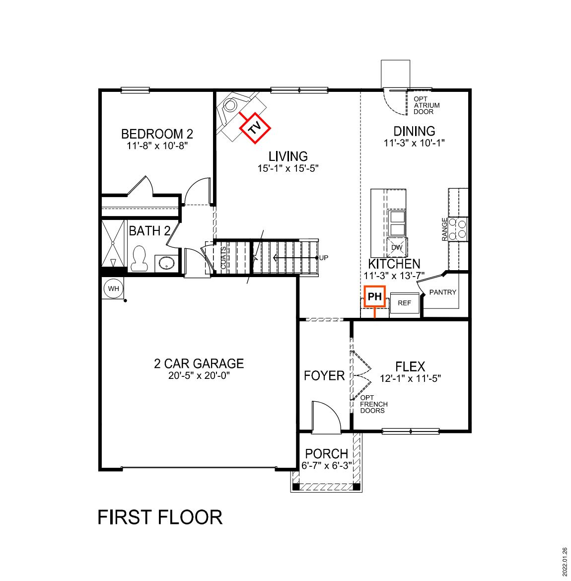 Hayden first floor floorplan.